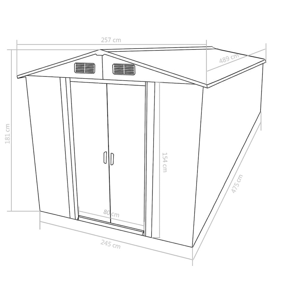 Garden Shed Anthracite Galvanized Steel Large Garden Shed. Picture 9