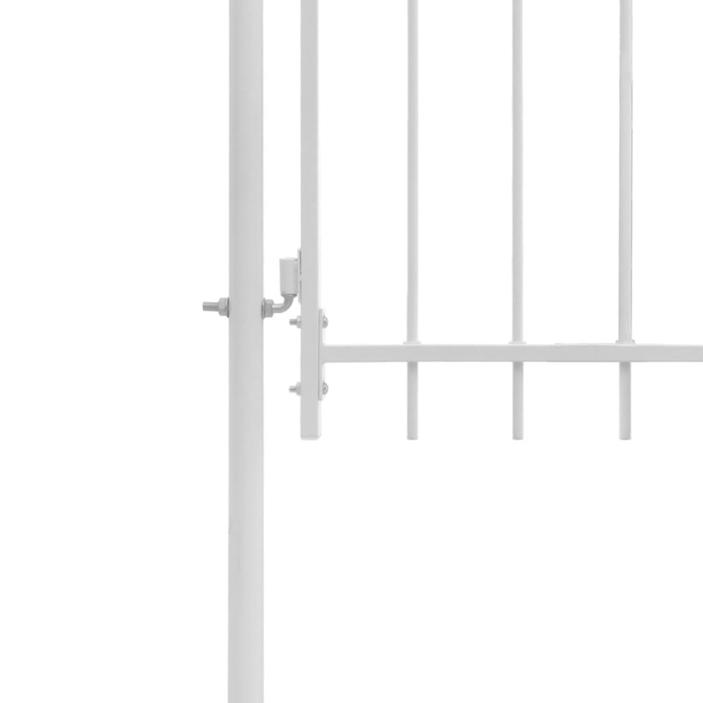 vidaXL Garden Gate Steel 39.4"x68.9" White. Picture 3