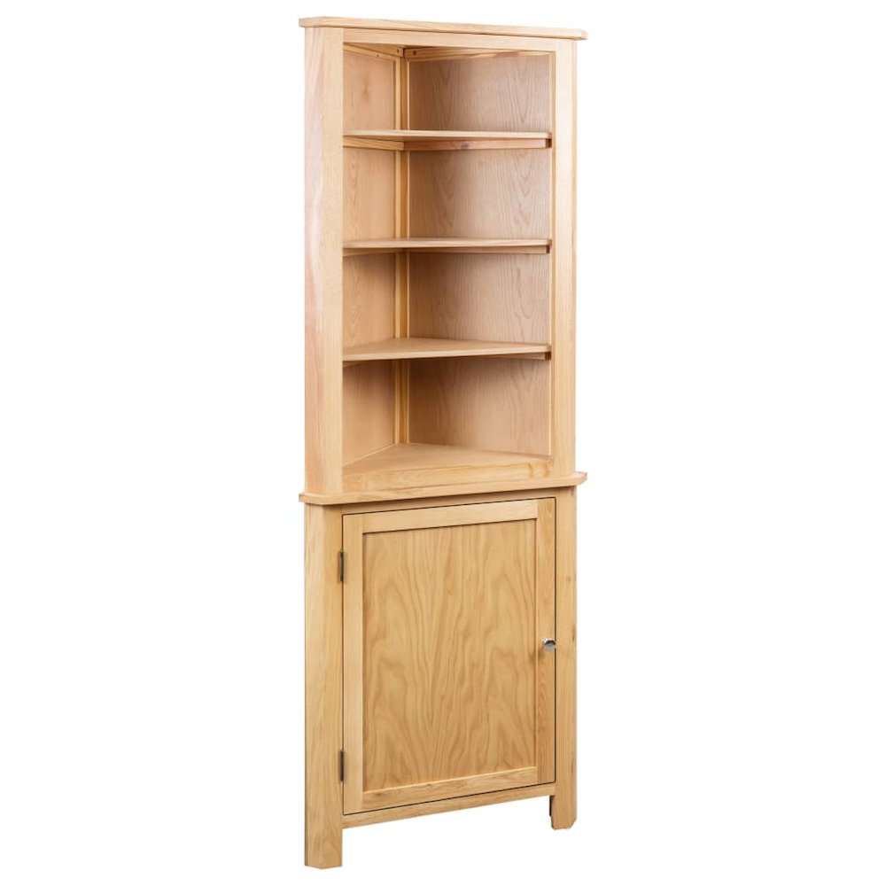Corner Cabinet Brown Solid oak wood and MDF with oak veneer Medium. Picture 1