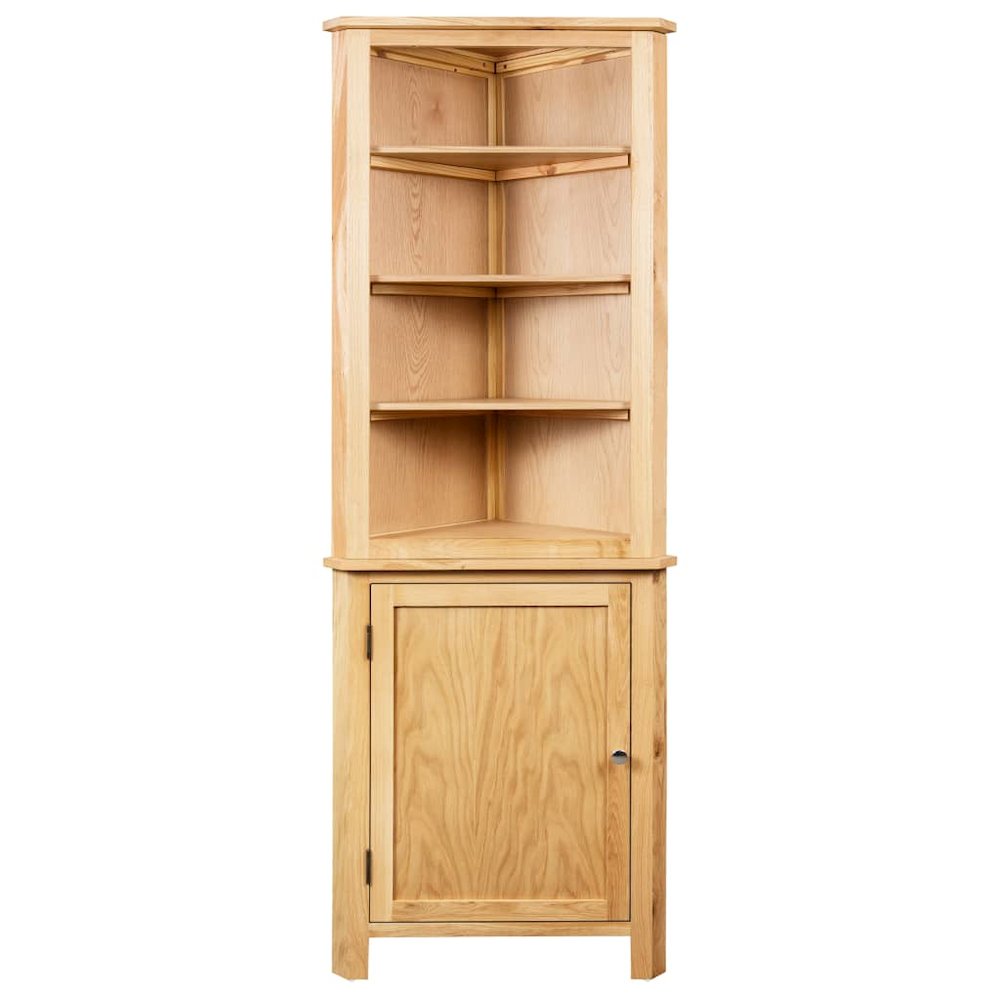 Corner Cabinet Brown Solid oak wood and MDF with oak veneer Medium. Picture 2