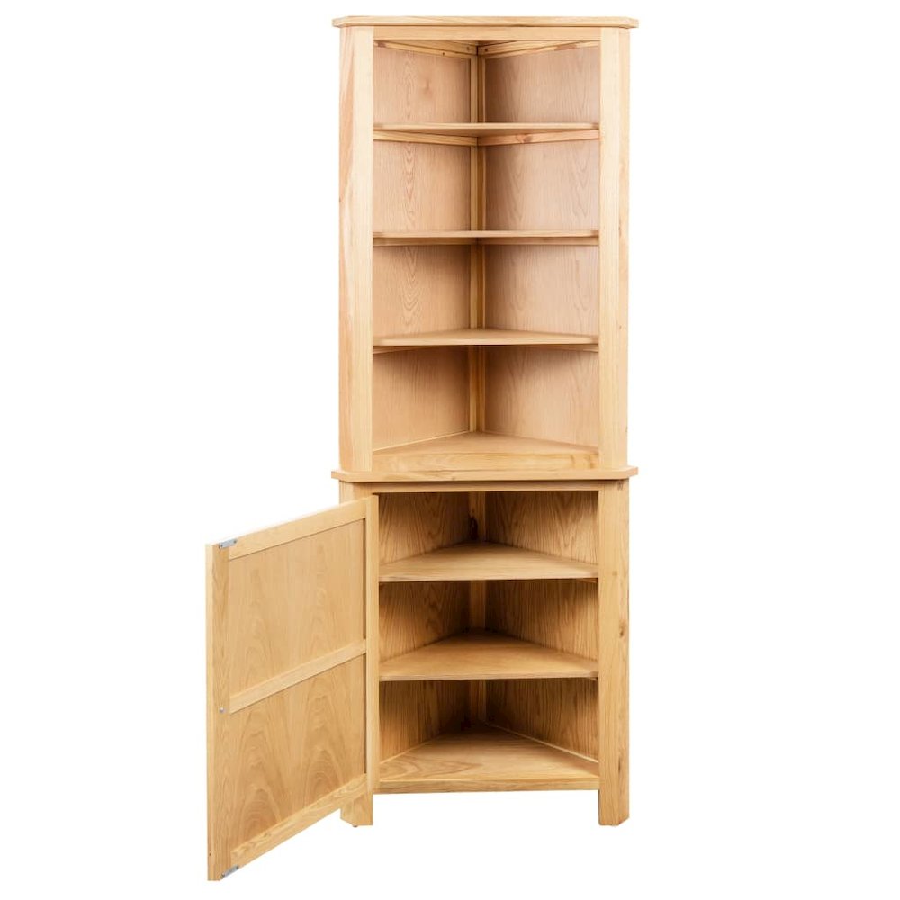 Corner Cabinet Brown Solid oak wood and MDF with oak veneer Medium. Picture 3
