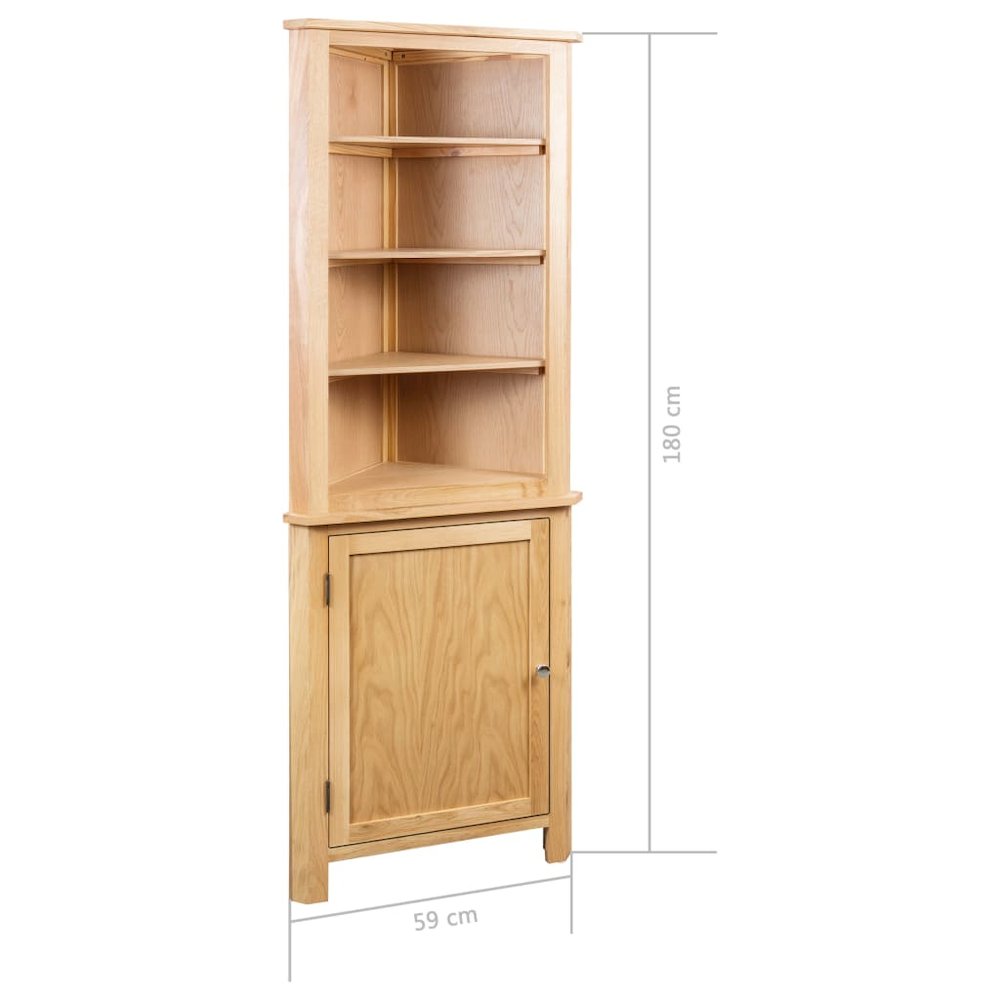 Corner Cabinet Brown Solid oak wood and MDF with oak veneer Medium. Picture 7