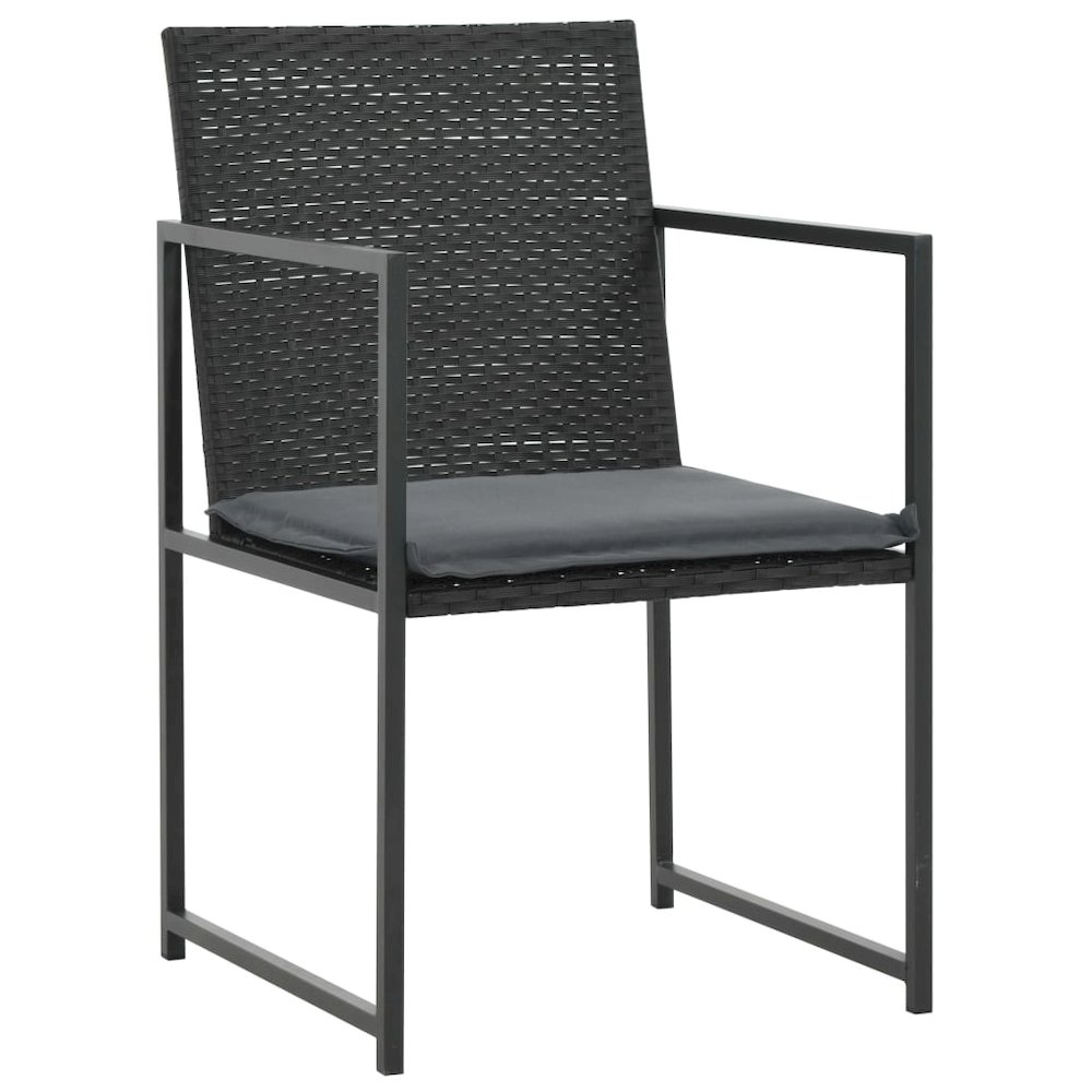 Rattan Dining Set Black. Picture 3