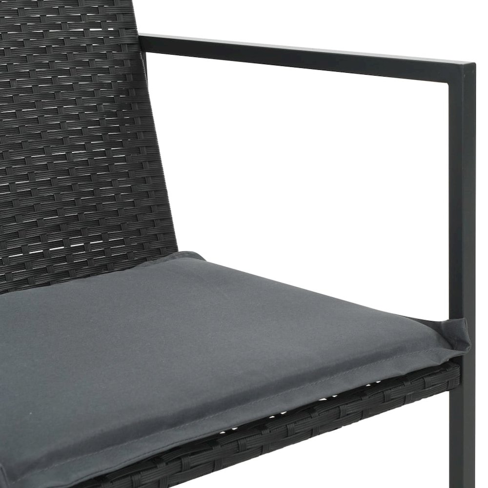 Rattan Dining Set Black. Picture 4