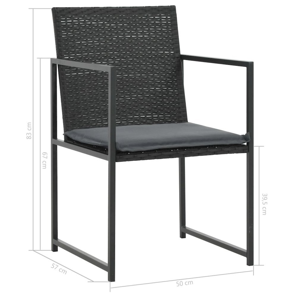 Rattan Dining Set Black. Picture 7