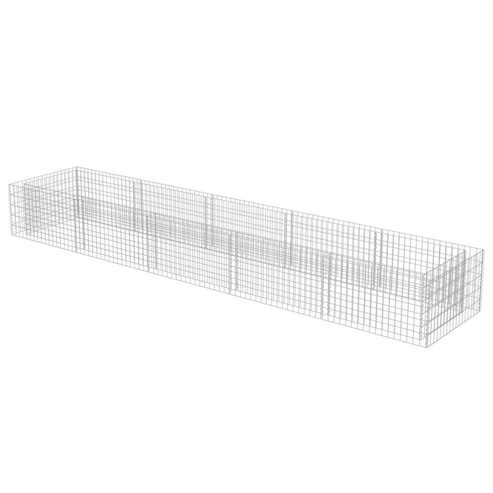 Gabion Raised Bed Silver Galvanized steel 177.2 x 35.4 x 19.7 in. Picture 3