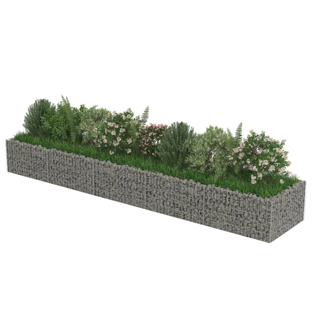 Gabion Raised Bed Silver Galvanized steel 177.2 x 35.4 x 19.7 in. Picture 4