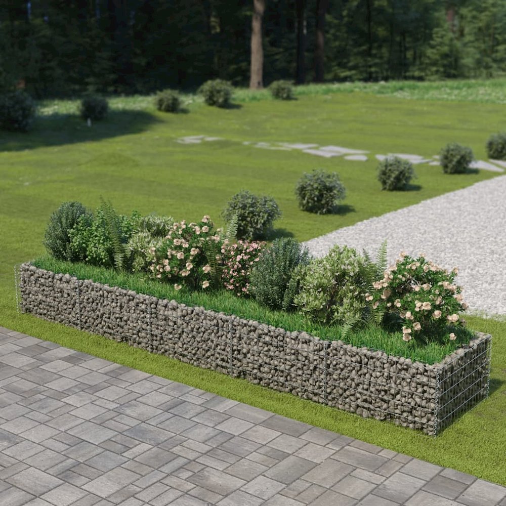 Gabion Raised Bed Silver Galvanized steel 177.2 x 35.4 x 19.7 in. Picture 1