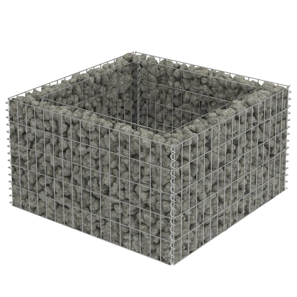 Gabion Raised Bed Silver Galvanized steel 35.4 x 35.4 x 19.7 in. Picture 2