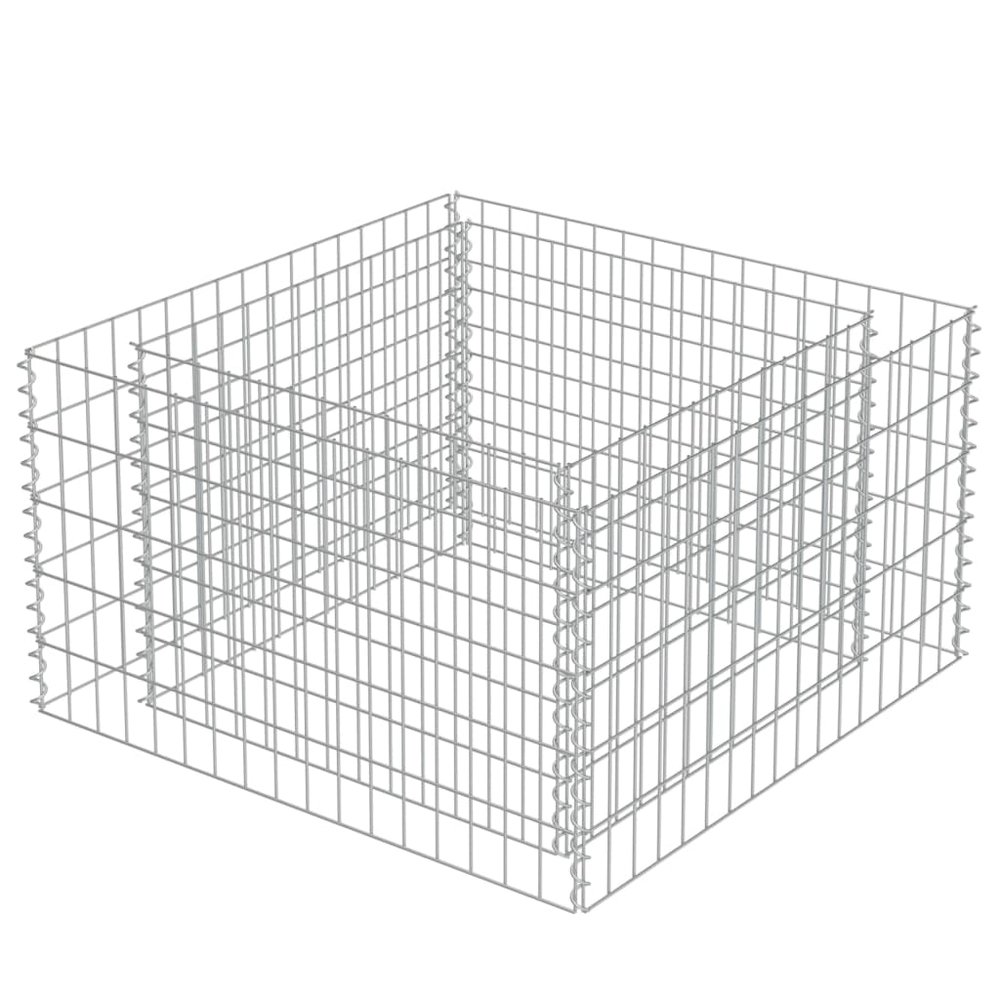 Gabion Raised Bed Silver Galvanized steel 35.4 x 35.4 x 19.7 in. Picture 3