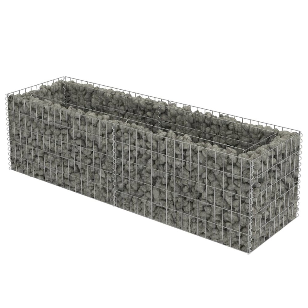 Gabion Raised Bed Silver Galvanized steel 70.9 x 19.7 x 19.7 in. Picture 2