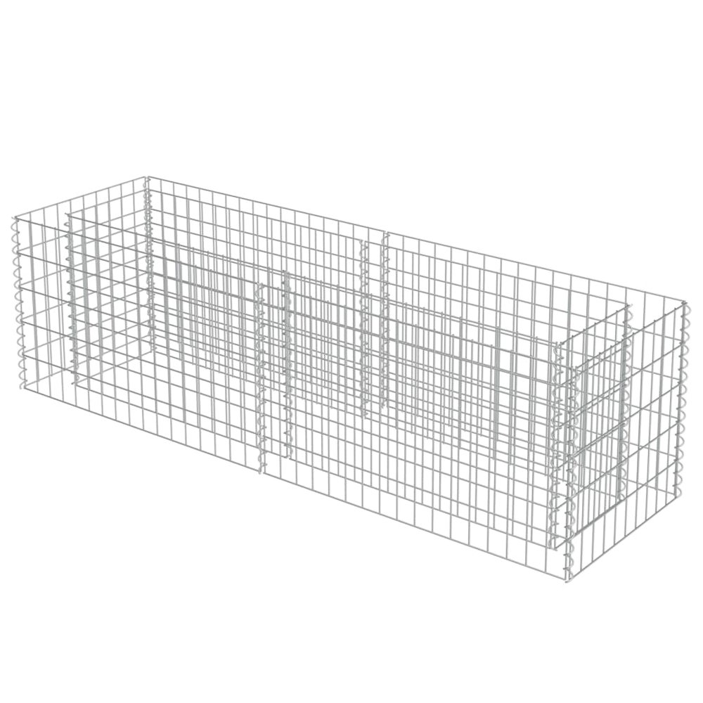 Gabion Raised Bed Silver Galvanized steel 70.9 x 19.7 x 19.7 in. Picture 3