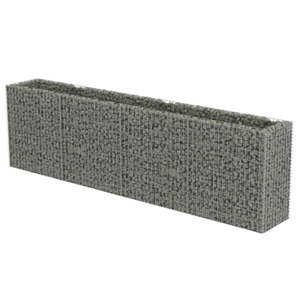 Gabion Raised Bed Silver Galvanized Steel Large. Picture 2