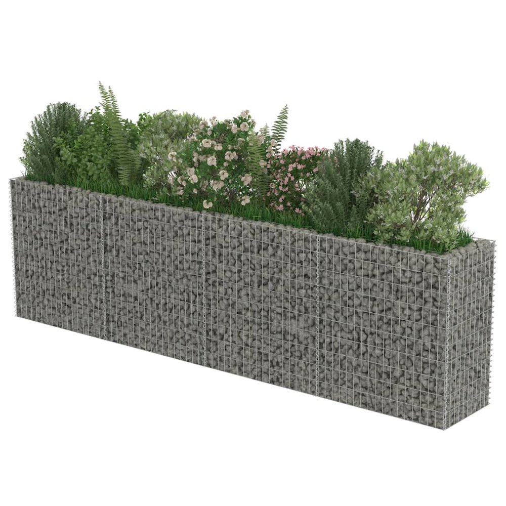 Gabion Raised Bed Silver Galvanized Steel Large. Picture 4