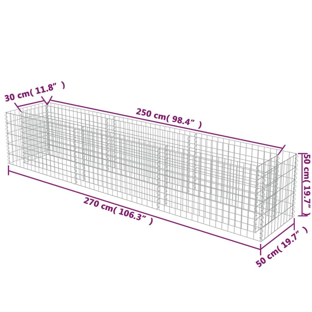 Gabion Raised Bed Silver Galvanized Steel Large Durable. Picture 8
