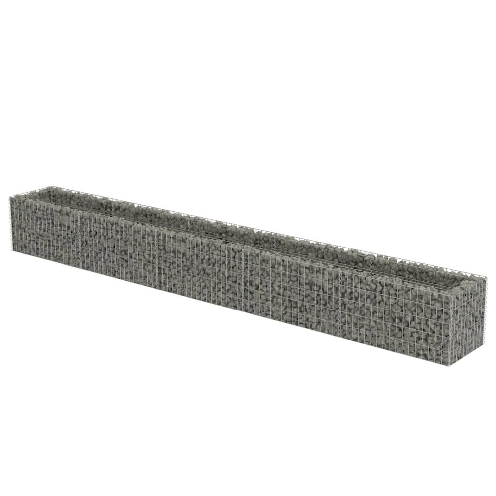 Gabion Raised Bed Silver Galvanized Steel 177.2 x 19.7 x 19.7 in. Picture 2