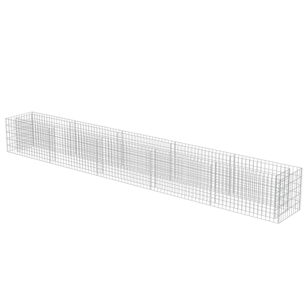 Gabion Raised Bed Silver Galvanized Steel 177.2 x 19.7 x 19.7 in. Picture 3