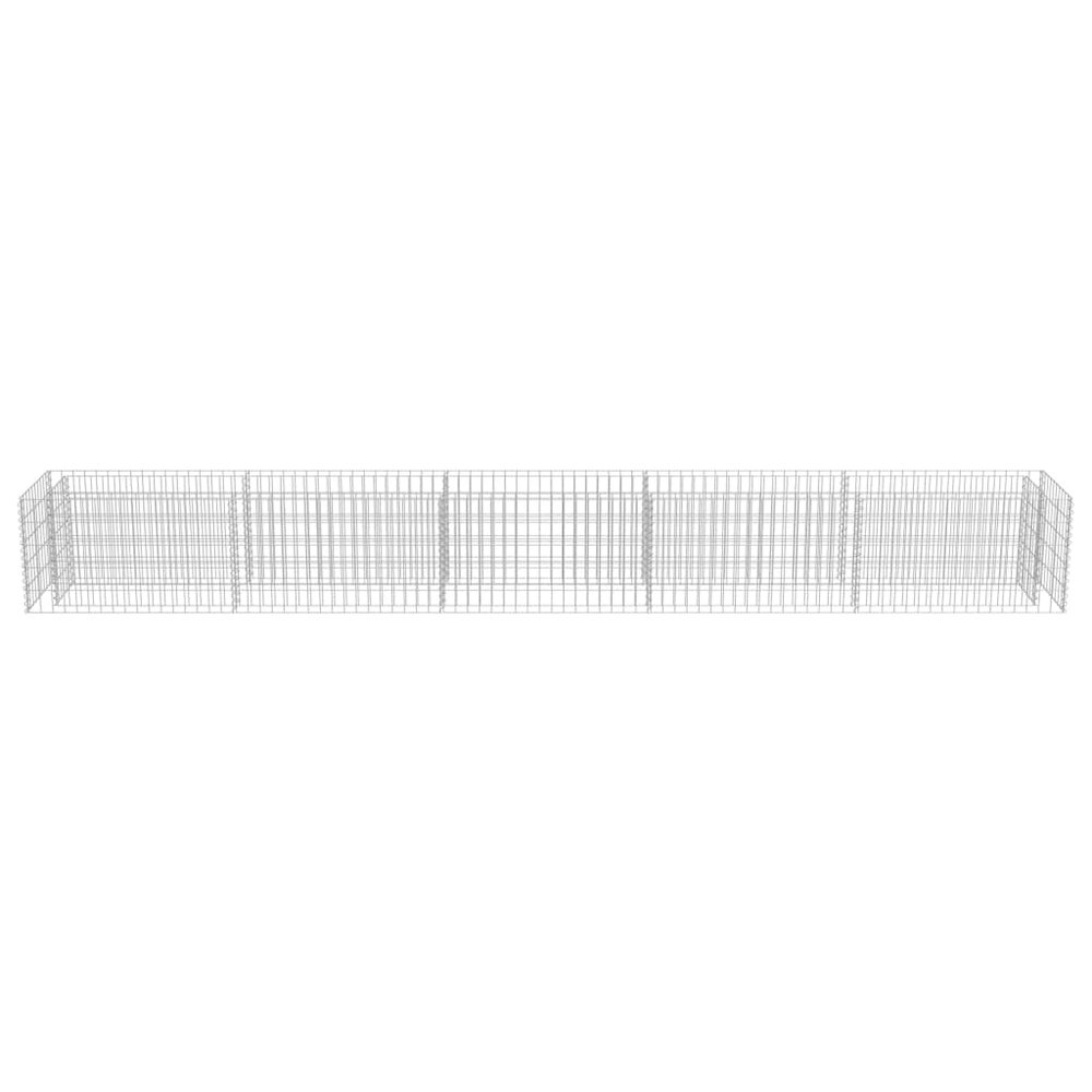 Gabion Raised Bed Silver Galvanized Steel 177.2 x 19.7 x 19.7 in. Picture 5