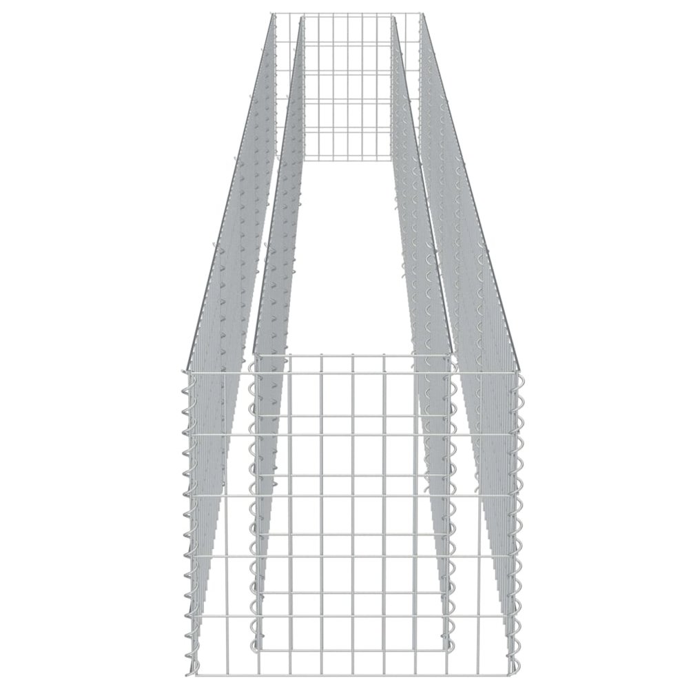 Gabion Raised Bed Silver Galvanized Steel 177.2 x 19.7 x 19.7 in. Picture 6