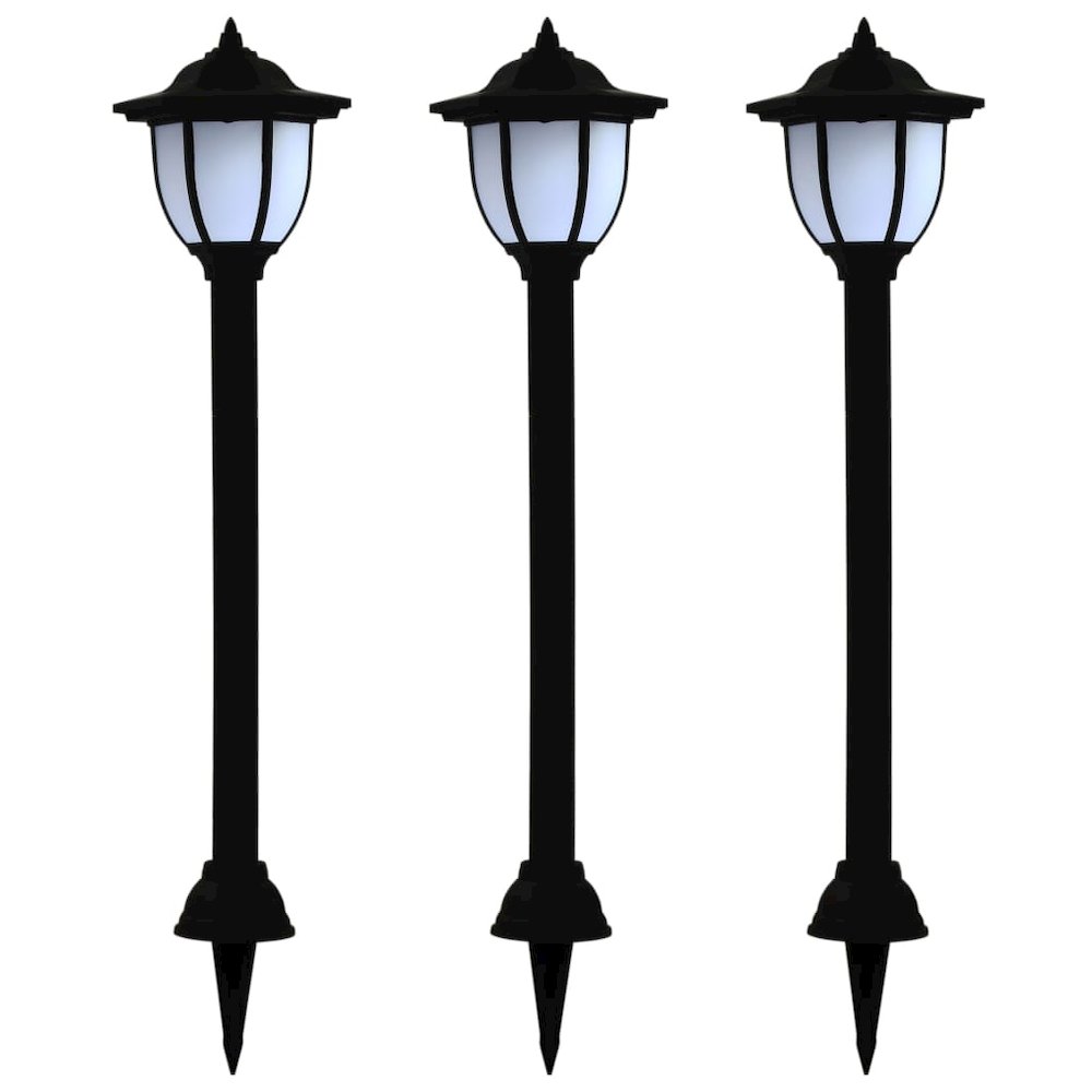 Solar Lamp Set of 3 Black Polypropylene Standard Solar. Picture 1