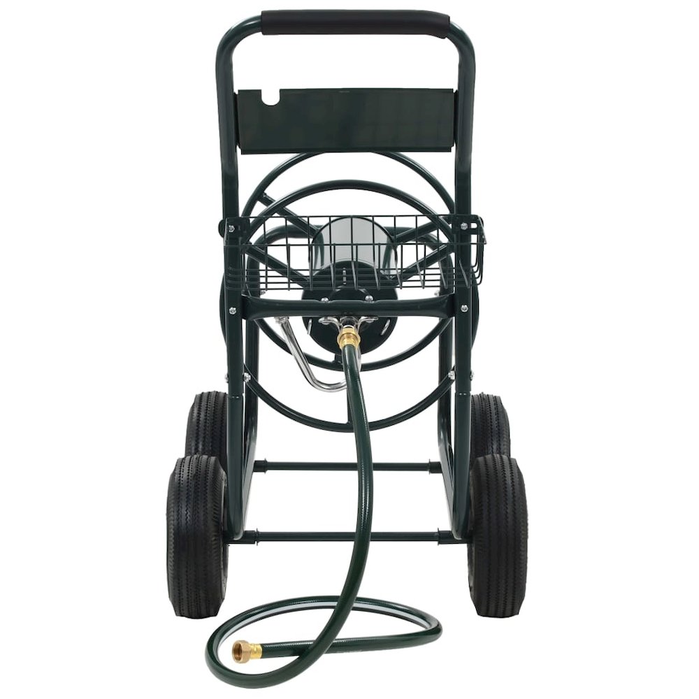 vidaXL Garden Hose Trolley with 1/2" Hose Connector 246ft Steel, 143777. Picture 2