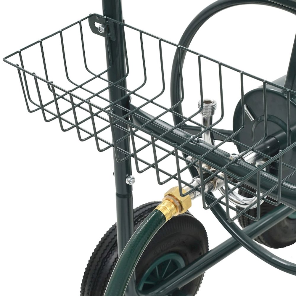 vidaXL Garden Hose Trolley with 1/2" Hose Connector 246ft Steel, 143777. Picture 5