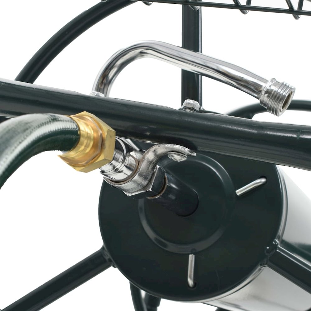 vidaXL Garden Hose Trolley with 1/2" Hose Connector 246ft Steel, 143777. Picture 8