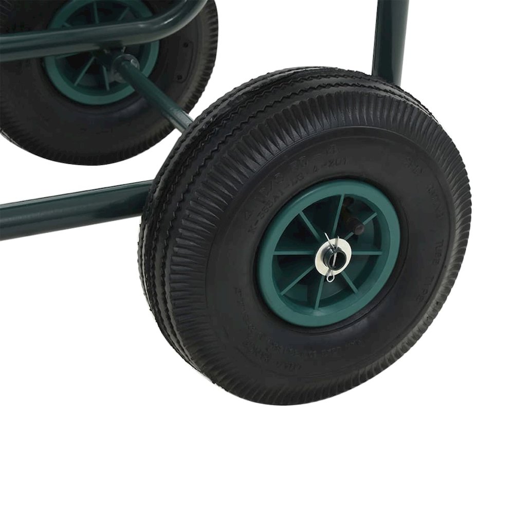 vidaXL Garden Hose Trolley with 1/2" Hose Connector 246ft Steel, 143777. Picture 9