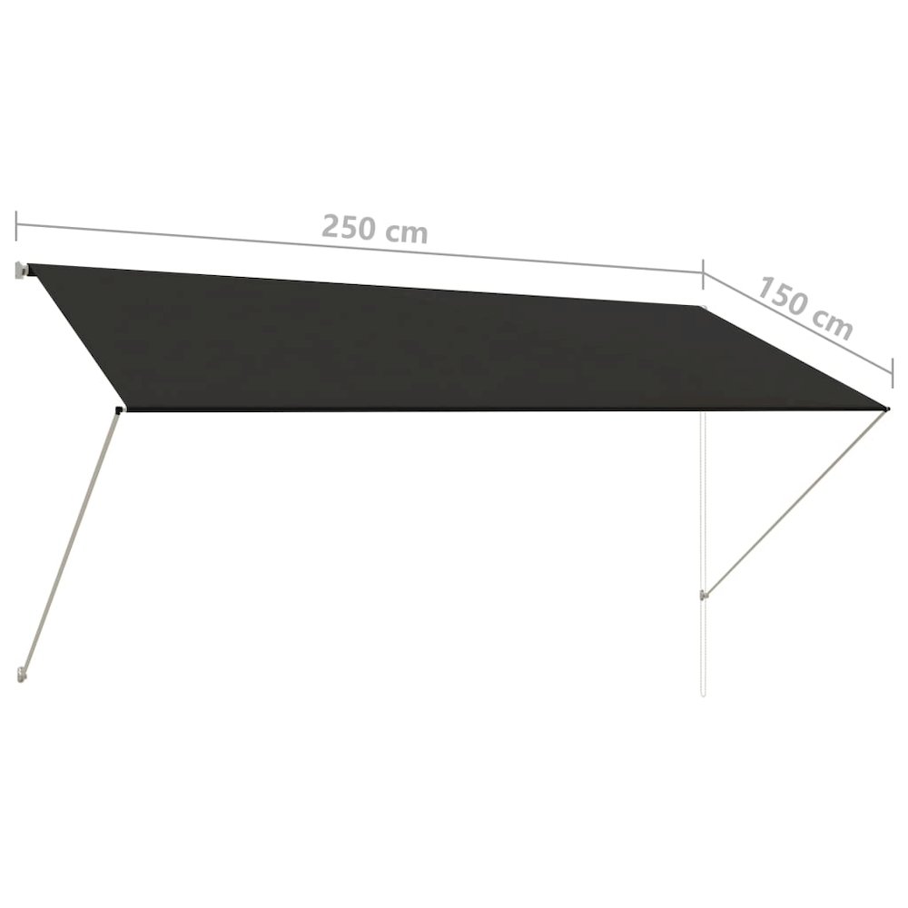 Awning Anthracite Steel frame, polyester fabric with PA coating. Picture 8