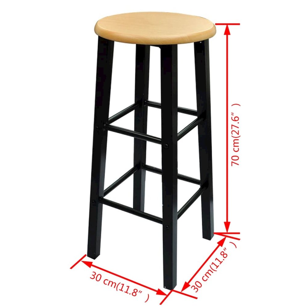 Bar Table and Stool Black and Beige Wood and Steel Compact. Picture 7