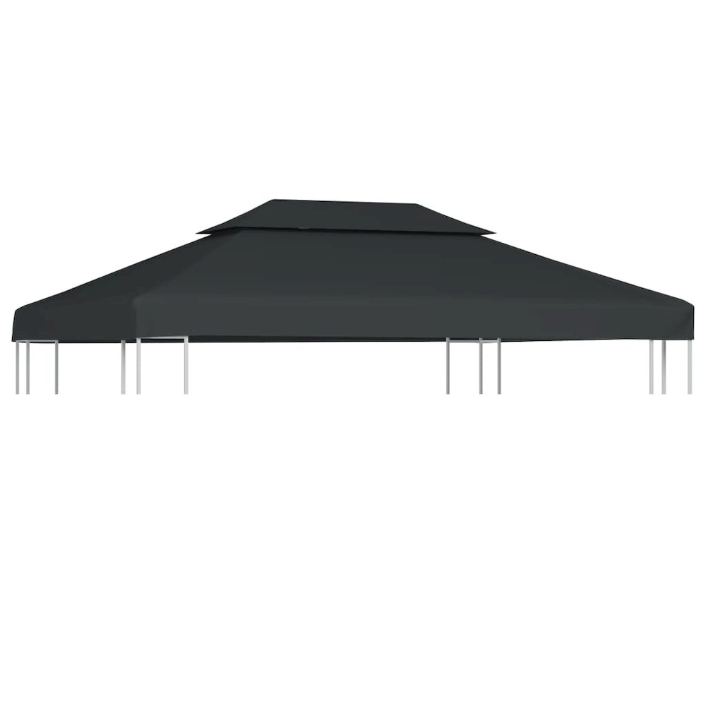 Gazebo Top Cover Anthracite Polyester with PVC coating. Picture 1