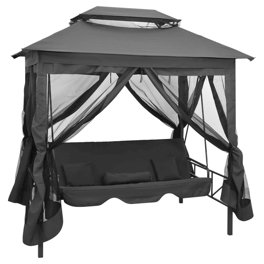 Hammock Anthracite Powder-coated steel, Polyester Extra Large. Picture 1