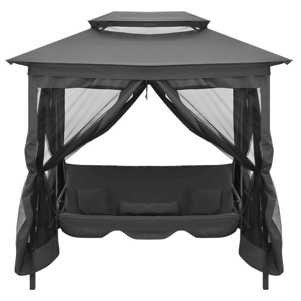 Hammock Anthracite Powder-coated steel, Polyester Extra Large. Picture 2