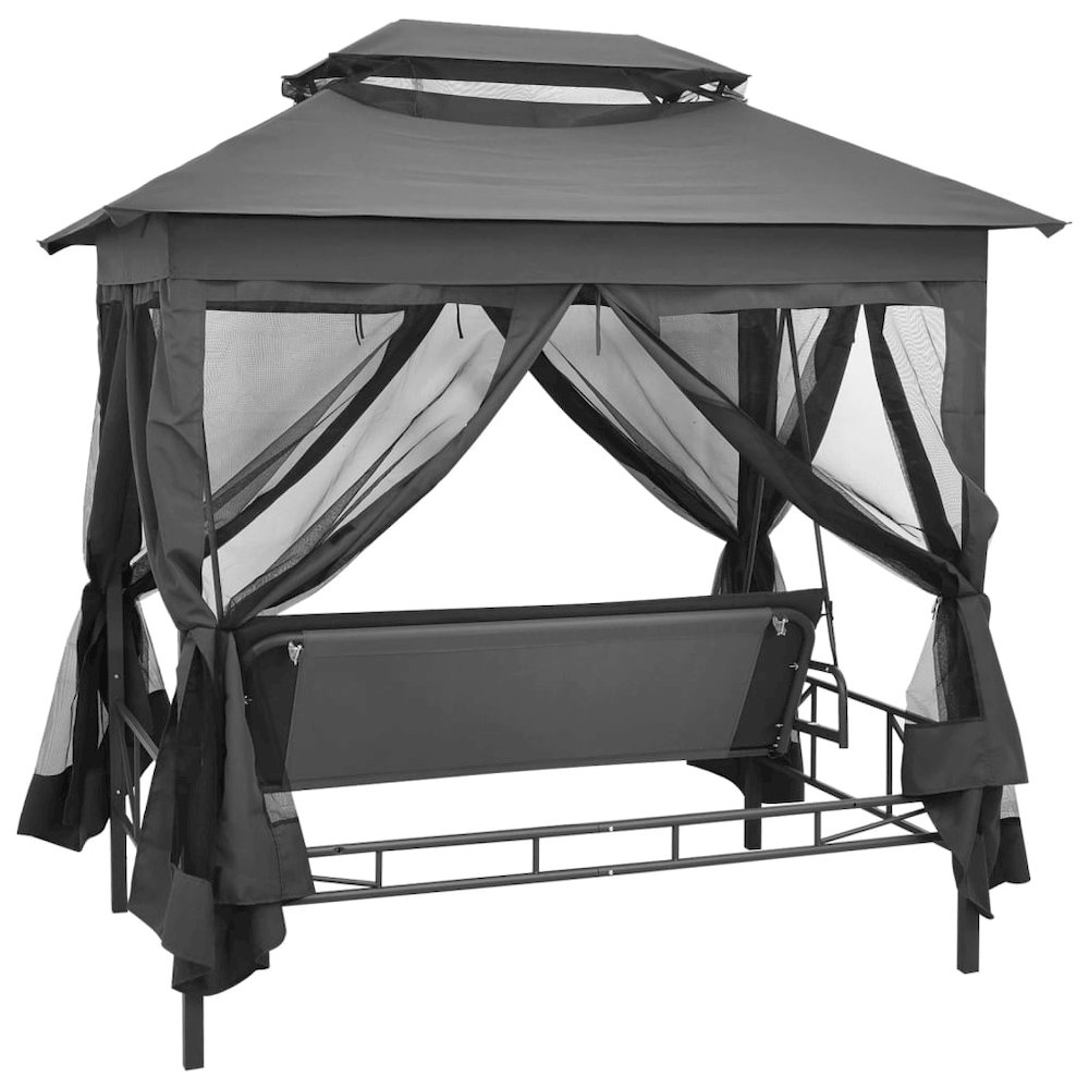 Hammock Anthracite Powder-coated steel, Polyester Extra Large. Picture 6