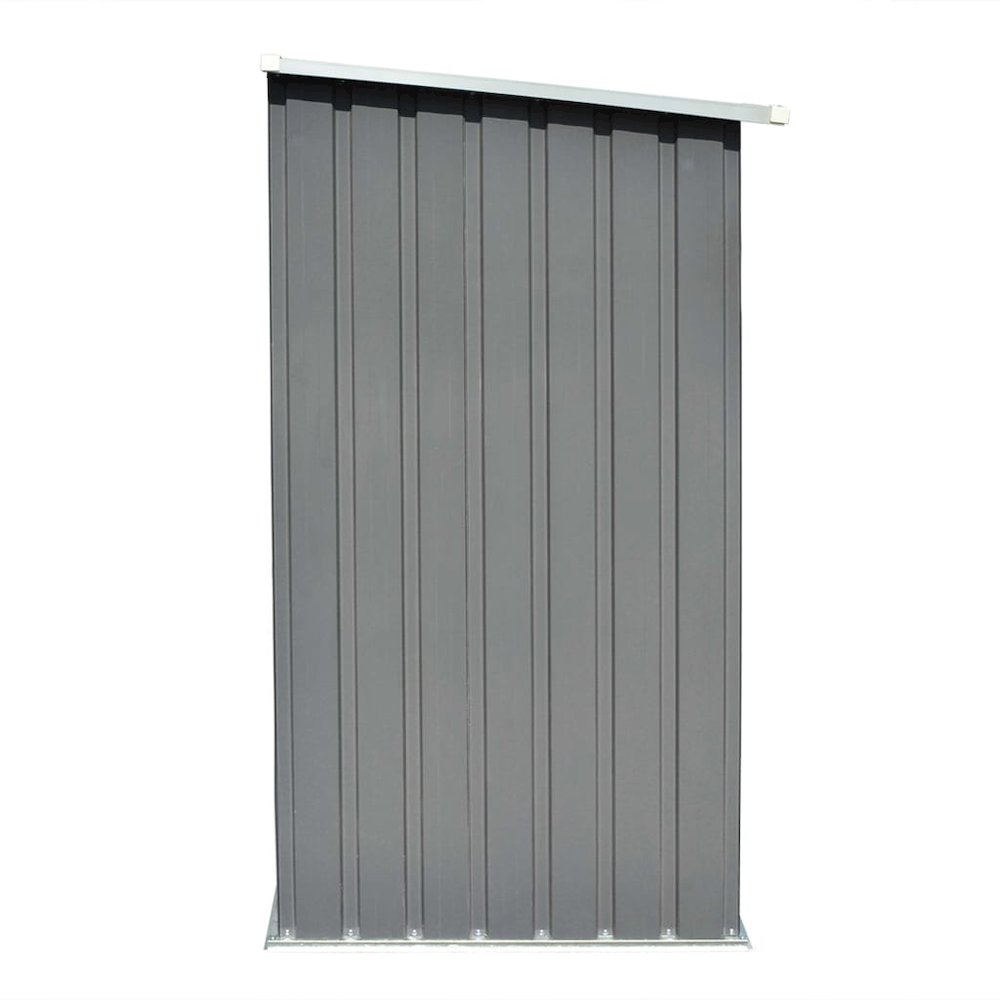 vidaXL Garden Log Storage Shed Galvanized Steel 64.2"x32.7â€œx60.6â€ Gray, 44959. Picture 5
