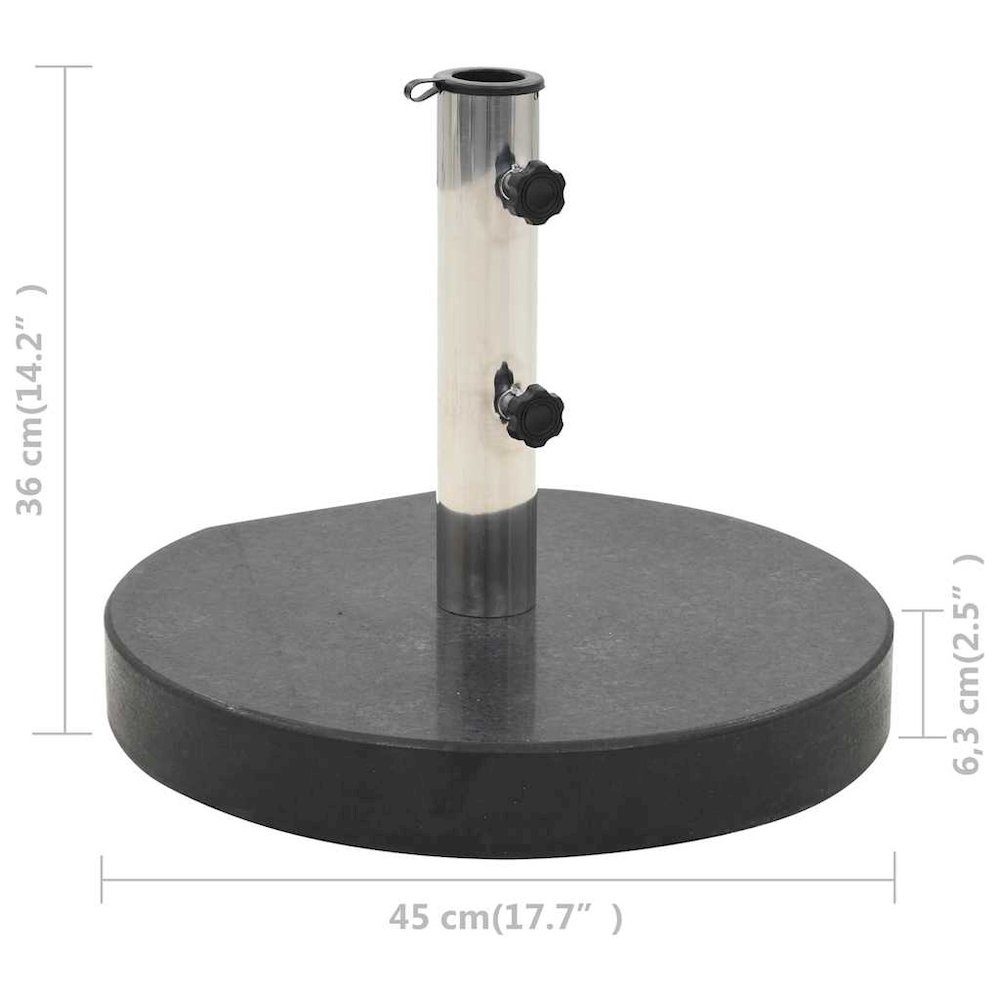 Umbrella Base Black Granite Medium Umbrella Base Round Modern. Picture 9