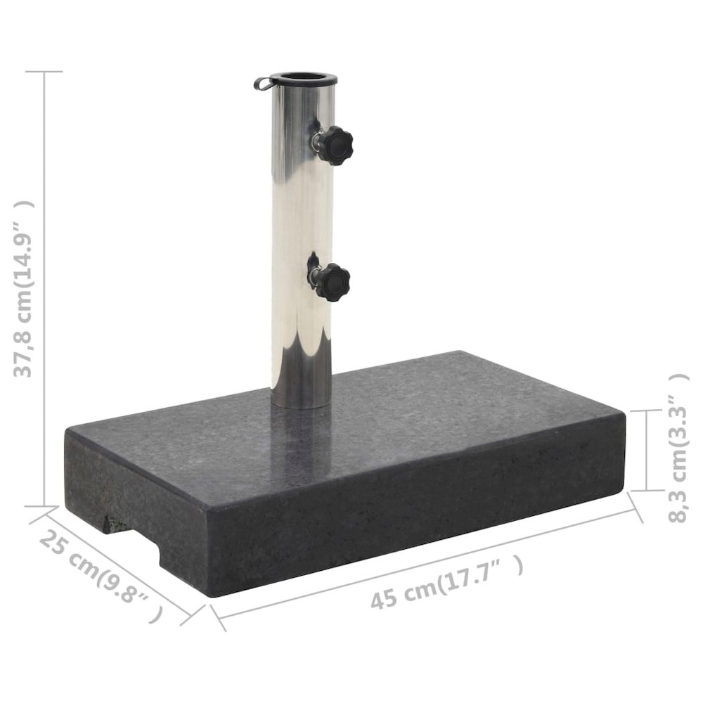Umbrella Base Black Granite, Stainless Steel Standard. Picture 6