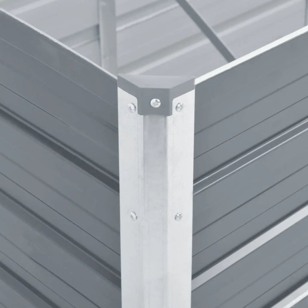 Raised Bed Grey Galvanized steel 126.0 x 31.5 x 17.7 in. Picture 5