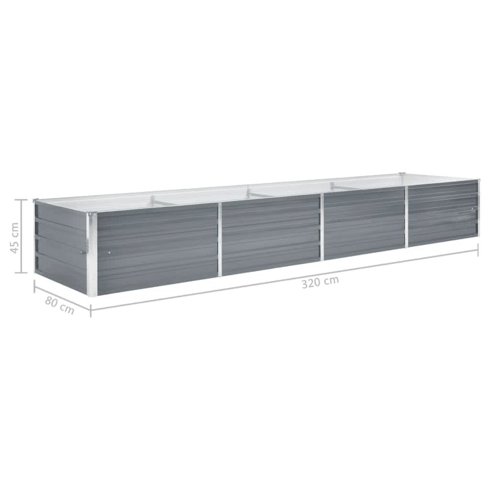 Raised Bed Grey Galvanized steel 126.0 x 31.5 x 17.7 in. Picture 7