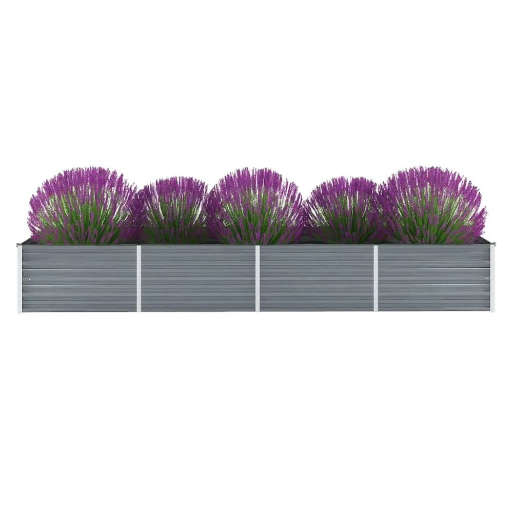 Raised Bed Grey Galvanized steel 126.0 x 31.5 x 17.7 in. Picture 1