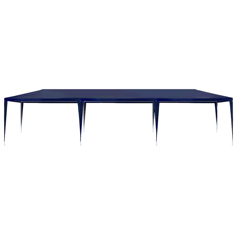 Party Tent Blue Polyethylene Roof and Steel Frame 10x30 ft. Picture 3