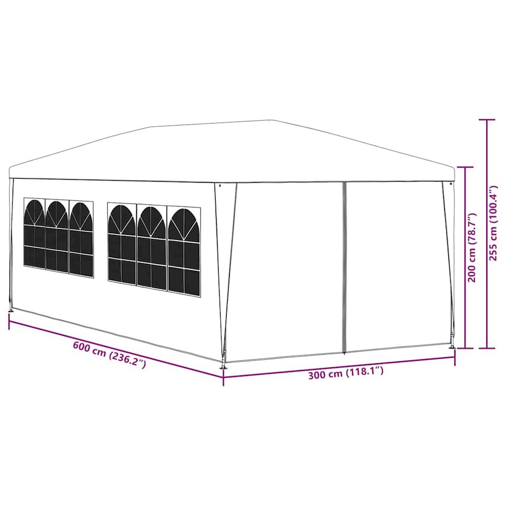 Party Tent Anthracite Polyethylene 19.7x9.8x8.4ft. Picture 12