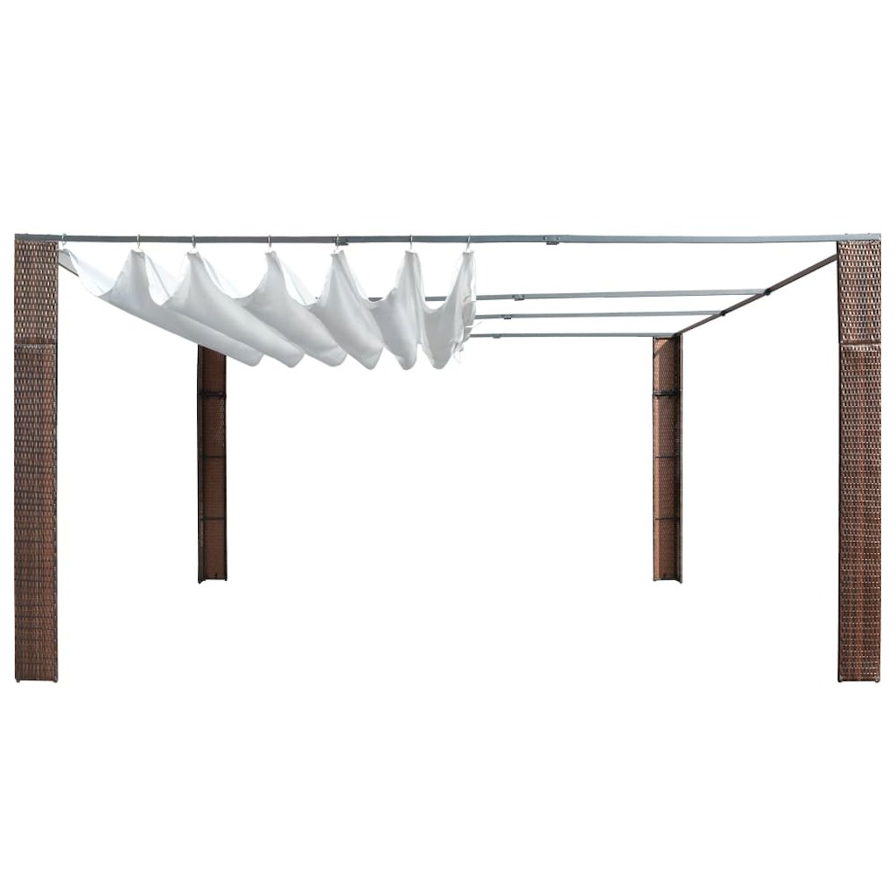 Gazebo Brown and Cream Powder-coated steel and PE rattan. Picture 2