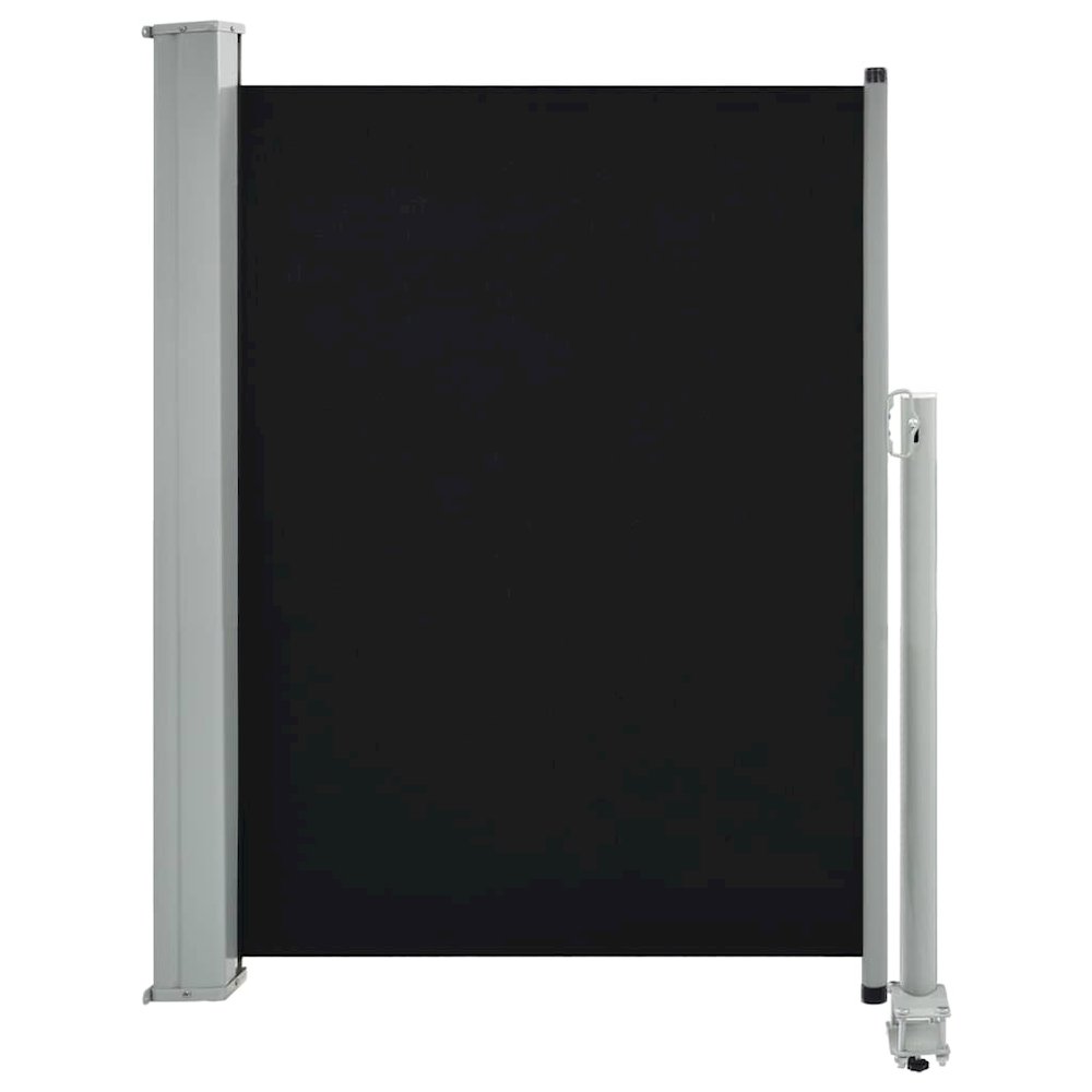 Side Awning Black Screen + Grey Stand Polyester, Powder-Coated Iron. Picture 1
