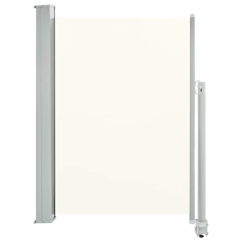 Side Awning Cream and Grey Polyester and Powder-Coated Iron. Picture 1