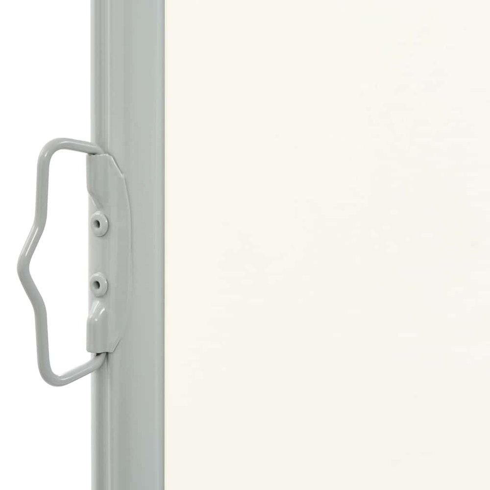Side Awning Cream and Grey Polyester and Powder-Coated Iron. Picture 6