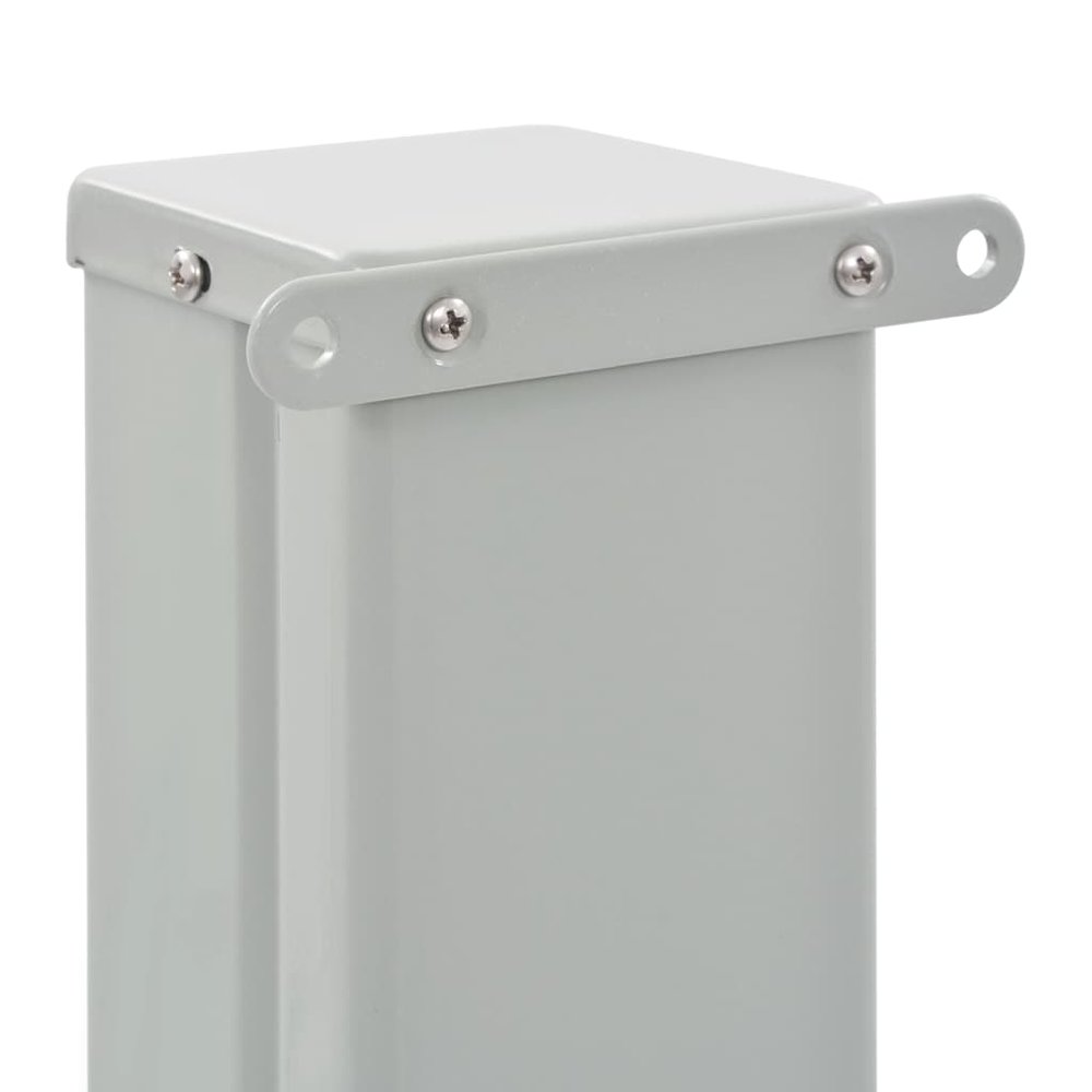 Side Awning Cream and Grey Polyester and Powder-Coated Iron. Picture 8