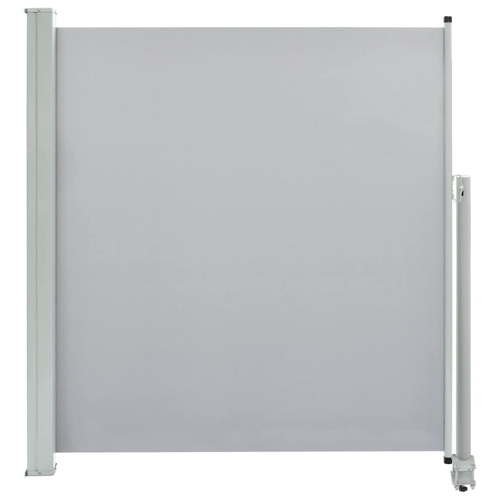 Side Awning Gray Polyester 55.1 x 118.1 in Retractable. Picture 1