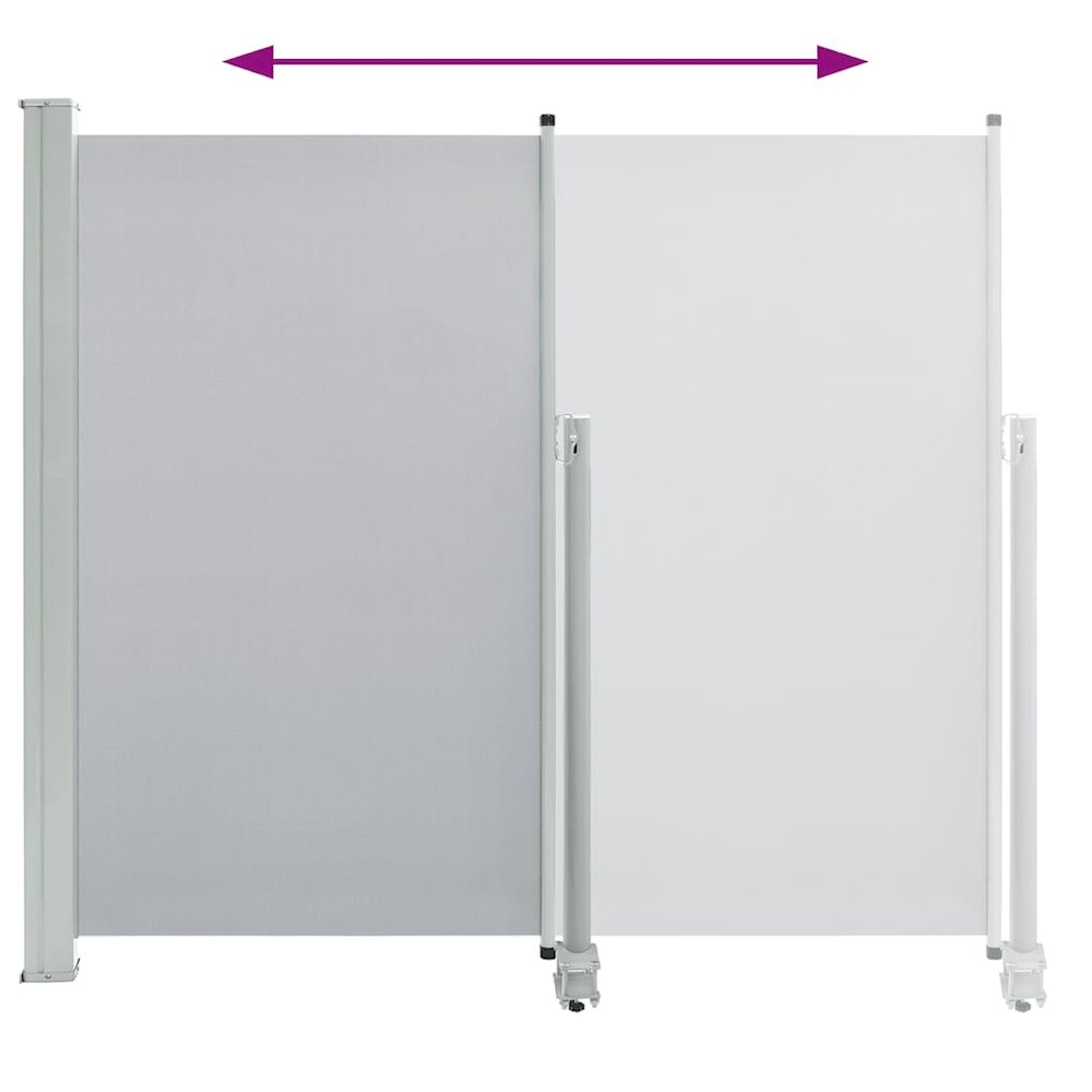 Side Awning Gray Polyester 55.1 x 118.1 in Retractable. Picture 5
