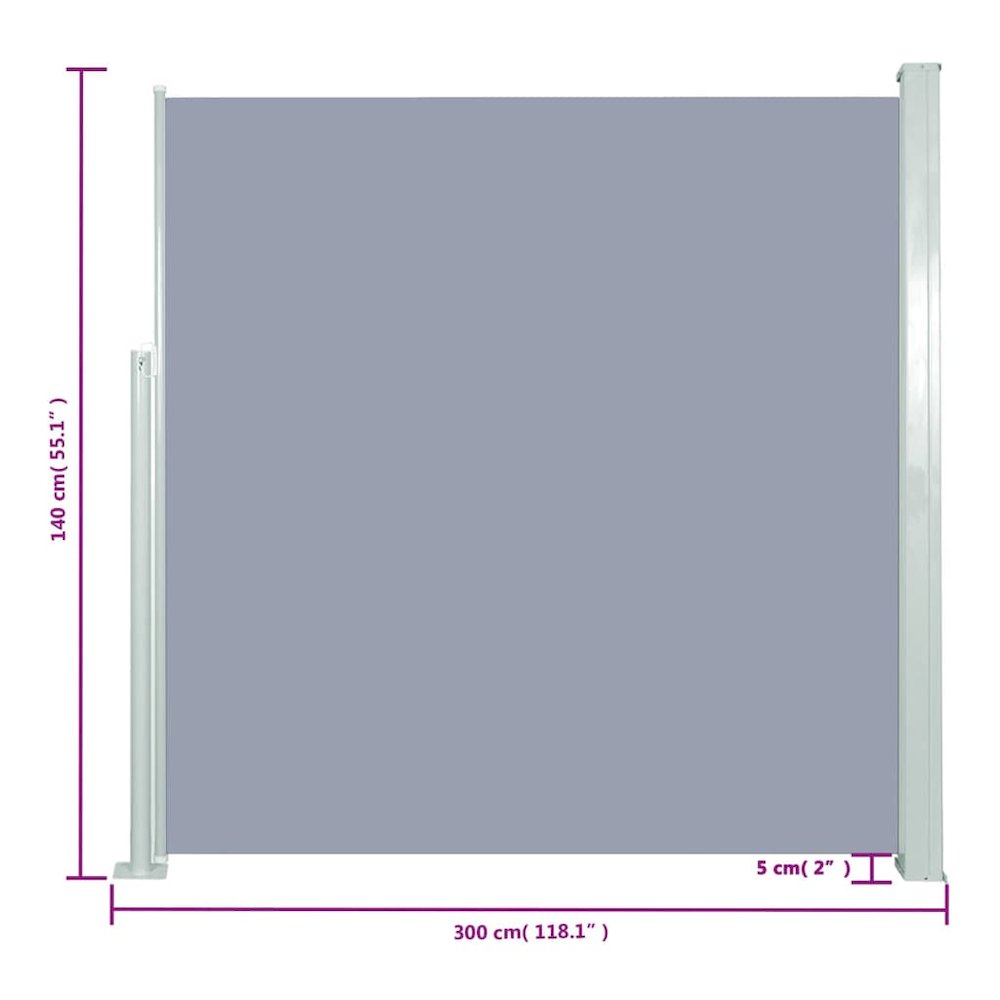 Side Awning Green grey 100% Polyester fabric, Steel frame. Picture 7